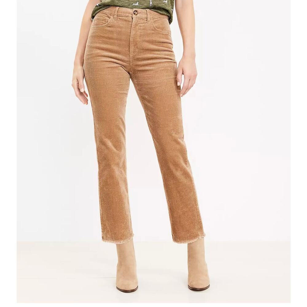 Loft Women’s Brown Straight Corduroy Pant Size 12 - Picture 4 of 10